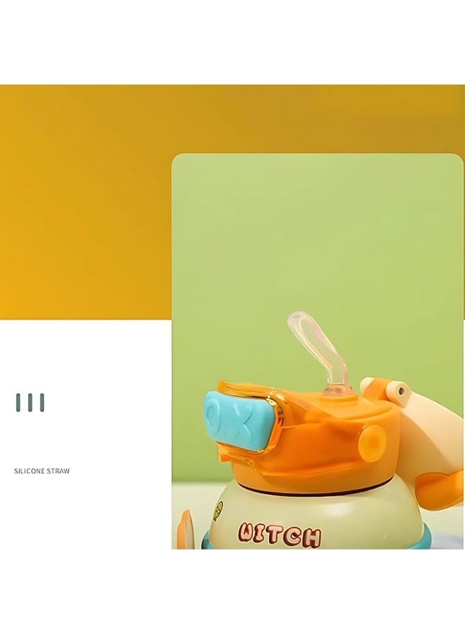 Bear Stainless Steel Water Bottle for Kids with Double Wall Vacuum Insulated Leak Proof Water Bottle BPA Free Silicone Nozzle Children's Water Flask with Strap - Image 5