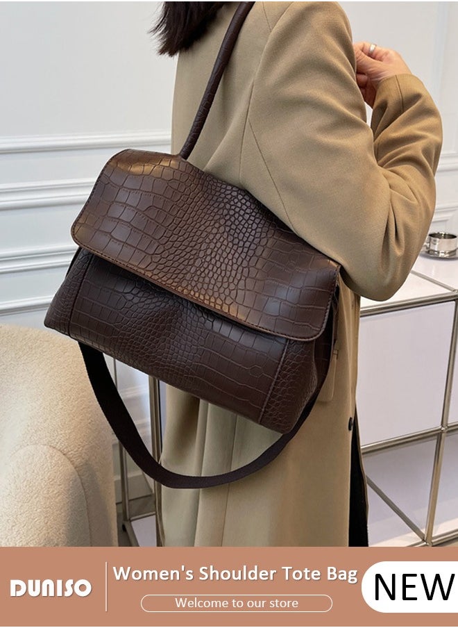 DUNISO Women's Shoulder Tote Bag Faux Leather Handbag for Women Large Capacity Messenger Bag, Fashionable Travel Shoulder Bag for Ladies Girls College Students  - Image 1