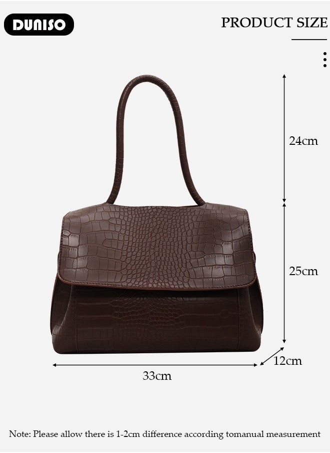 DUNISO Women's Shoulder Tote Bag Faux Leather Handbag for Women Large Capacity Messenger Bag, Fashionable Travel Shoulder Bag for Ladies Girls College Students  - Image 4