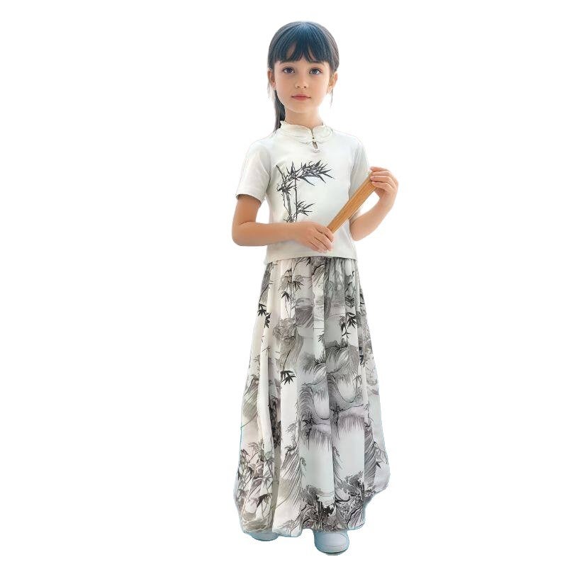 Girls' 2026 Summer Chinese Style Set, Lightweight, Short Sleeve, Two-Piece - Image 5