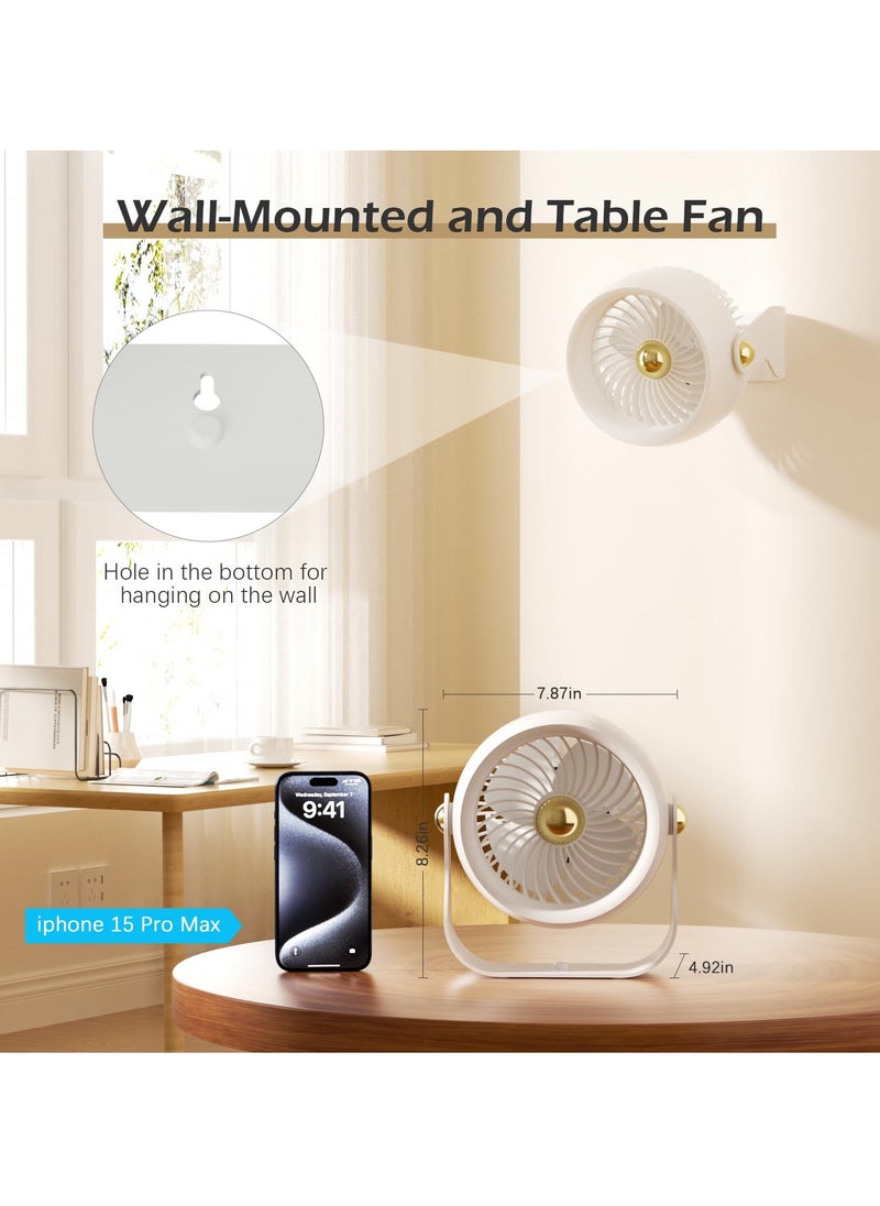 SYOSI Desktop Fan, 6-Inch Quiet Portable Table Fan with 3 Speeds, Strong Airflow, Desk and Wall Mount Fan, 360° Rotate Personal Cooling Fan for Bedroom, Home, Office, Travel, White  - Image 5