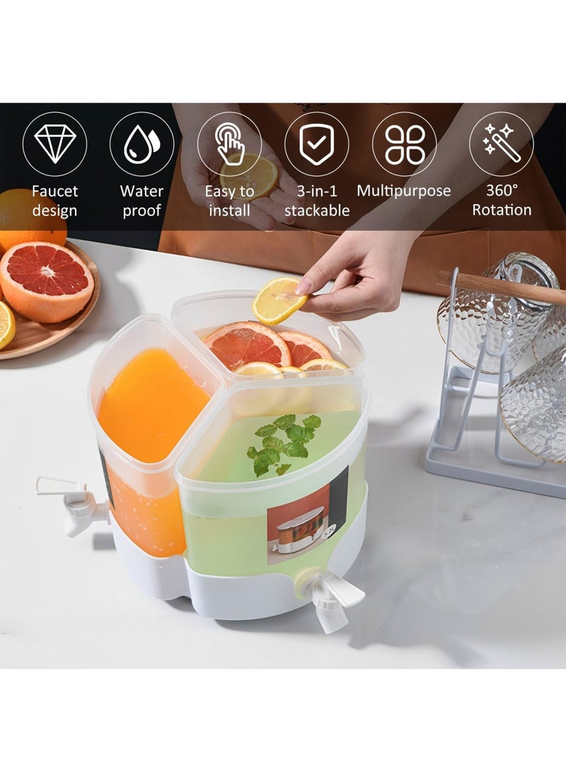 SYOSI 5.2L Drink Dispenser with Spigot for Fridge, 3-in-1 Removable Beverage Container with Leakproof Lid & Filter Screen, Ideal for Iced Lemon Tea, Milk, Coffee, Parties, and Events - Image 2