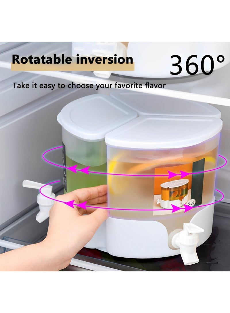 SYOSI 5.2L Drink Dispenser with Spigot for Fridge, 3-in-1 Removable Beverage Container with Leakproof Lid & Filter Screen, Ideal for Iced Lemon Tea, Milk, Coffee, Parties, and Events - Image 4