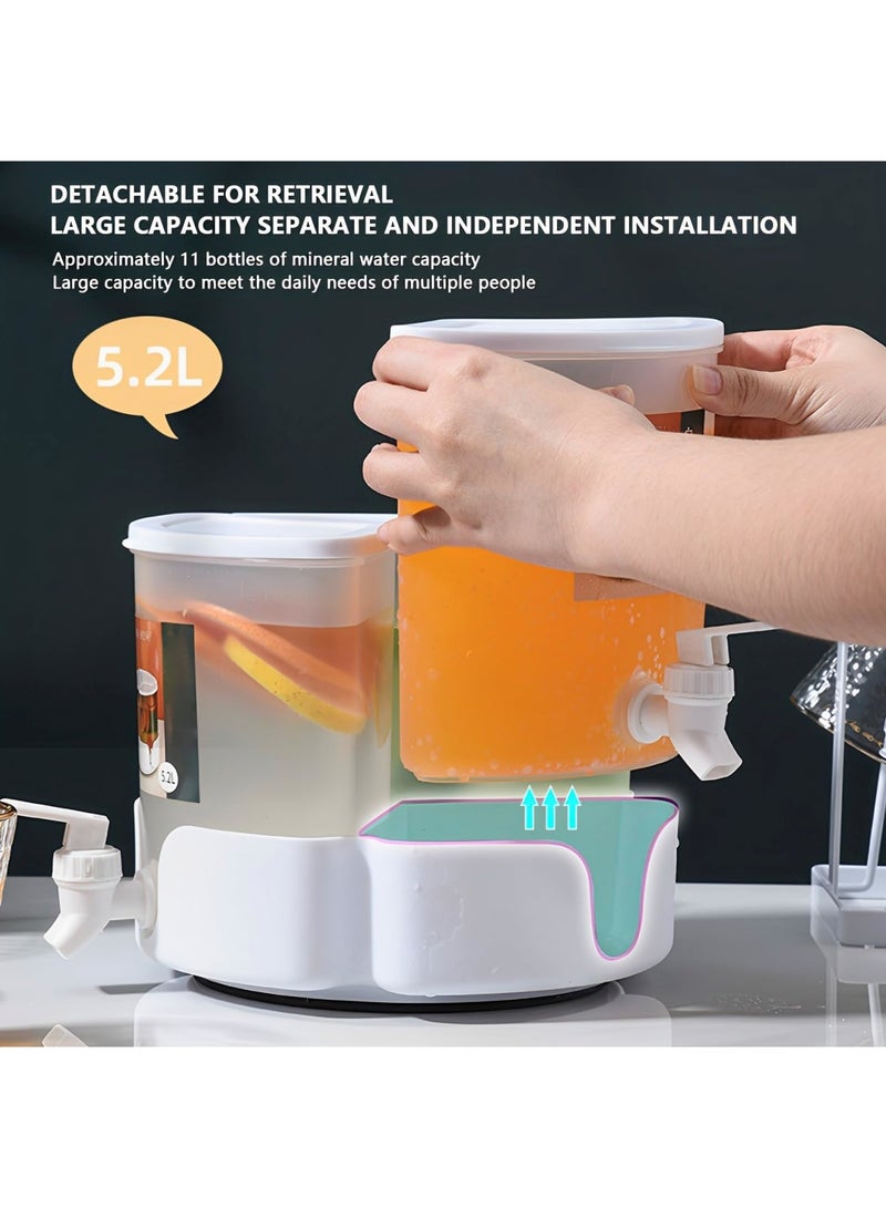 SYOSI 5.2L Drink Dispenser with Spigot for Fridge, 3-in-1 Removable Beverage Container with Leakproof Lid & Filter Screen, Ideal for Iced Lemon Tea, Milk, Coffee, Parties, and Events - Image 3