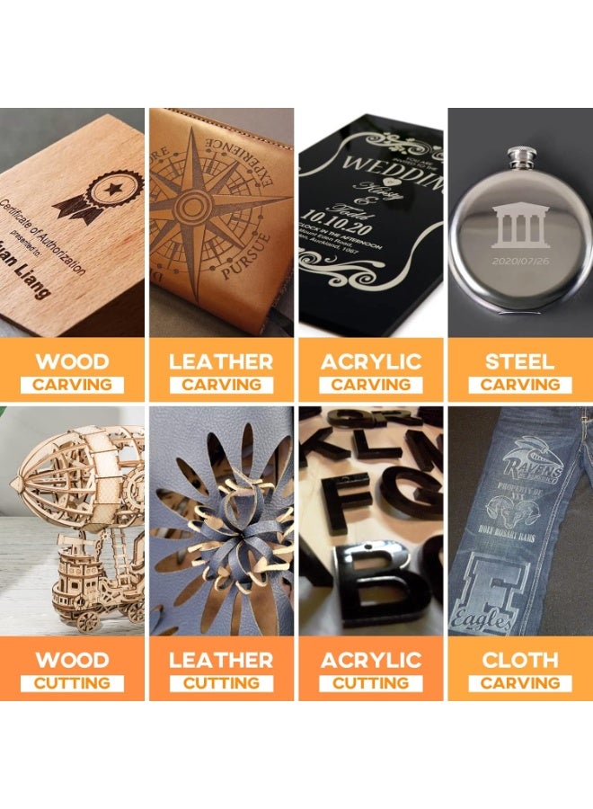 سكلبفون آلة قطع النقش بالليزر من طراز S9 Plus 5W مع طقم توسيع 410×950 مم، حفار وقاطع لجلود فلز الخشب الرقائقي - Image 5