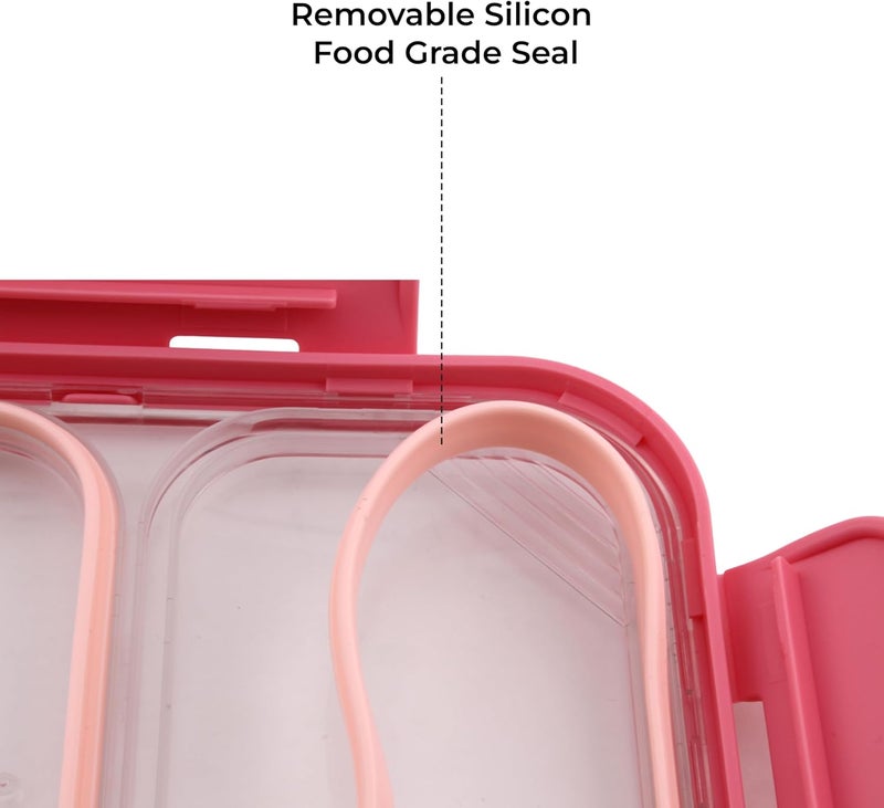 Cravista Bento Lunch Boxes, Leak Proof Stainless Steel Lunch Box for Kids, BPA Free Bento Box for Kids and Adults | Tiffin Boxes for Office and School (Pink, 700 ML, 2 Compartment) - Image 4