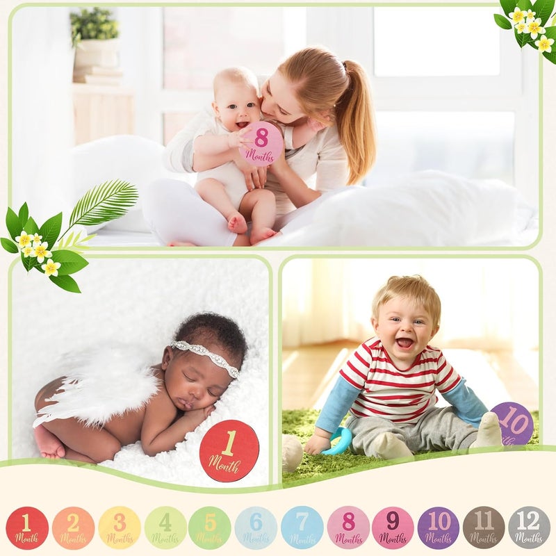 Al Raied ARS® Baby Monthly Milestone Signs - 13 Pack Wooden Baby Milestone Cards for 1-12 Months - Image 5