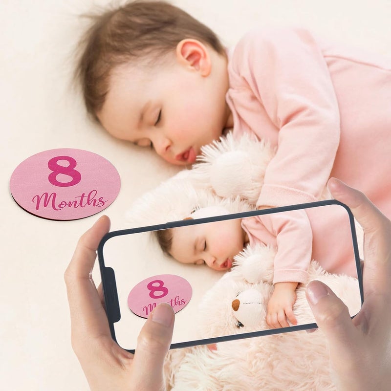 Al Raied ARS® Baby Monthly Milestone Signs - 13 Pack Wooden Baby Milestone Cards for 1-12 Months - Image 3
