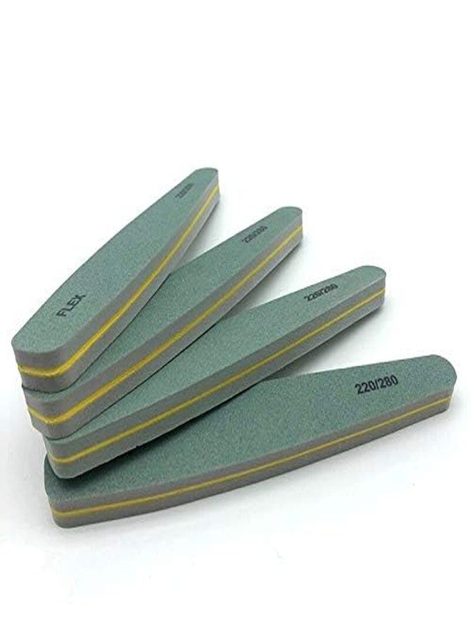 Kemaily Nail Files Bufers 5pcs Nail File Buffer 220/280 Grit Diamond Nail Buffer Block Sponge Lime a ongle Sanding UV Gel Polishing Tools - (Color: 180-220) - Image 5