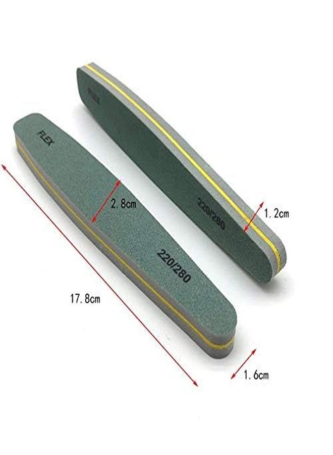 Kemaily Nail Files Bufers 5pcs Nail File Buffer 220/280 Grit Diamond Nail Buffer Block Sponge Lime a ongle Sanding UV Gel Polishing Tools - (Color: 180-220) - Image 4
