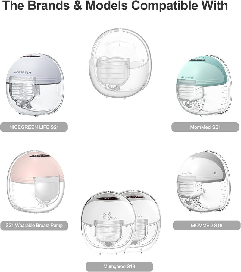 Gowing ملحقات مضخة الثدي القابلة للارتداء قطع غيار مضخة بديلة فوهة 24 مم صمام بطة غشاء سيليكون كوب جامع الحليب متوافق مع MOMMED S18 S21 مجموعة إضافية من 5 قطع إدخالات فوهة - Image 2