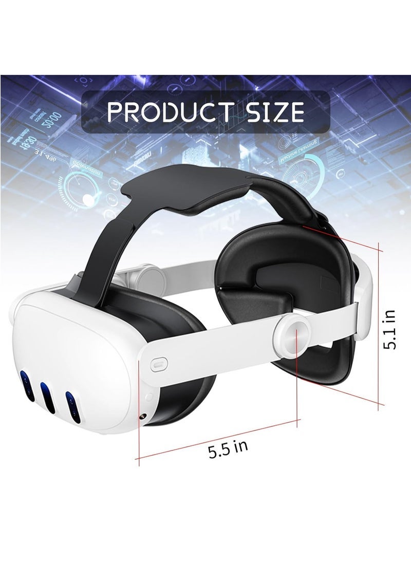 Generic - Head Strap for Oculus Quest 3, 3-in-1 Adjustable Halo Headband, Replacement for Elite Strap, Enhanced Comfort and Gaming Immersion VR Accessories Compatible with Oculus/Meta Quest 3 - Image 1