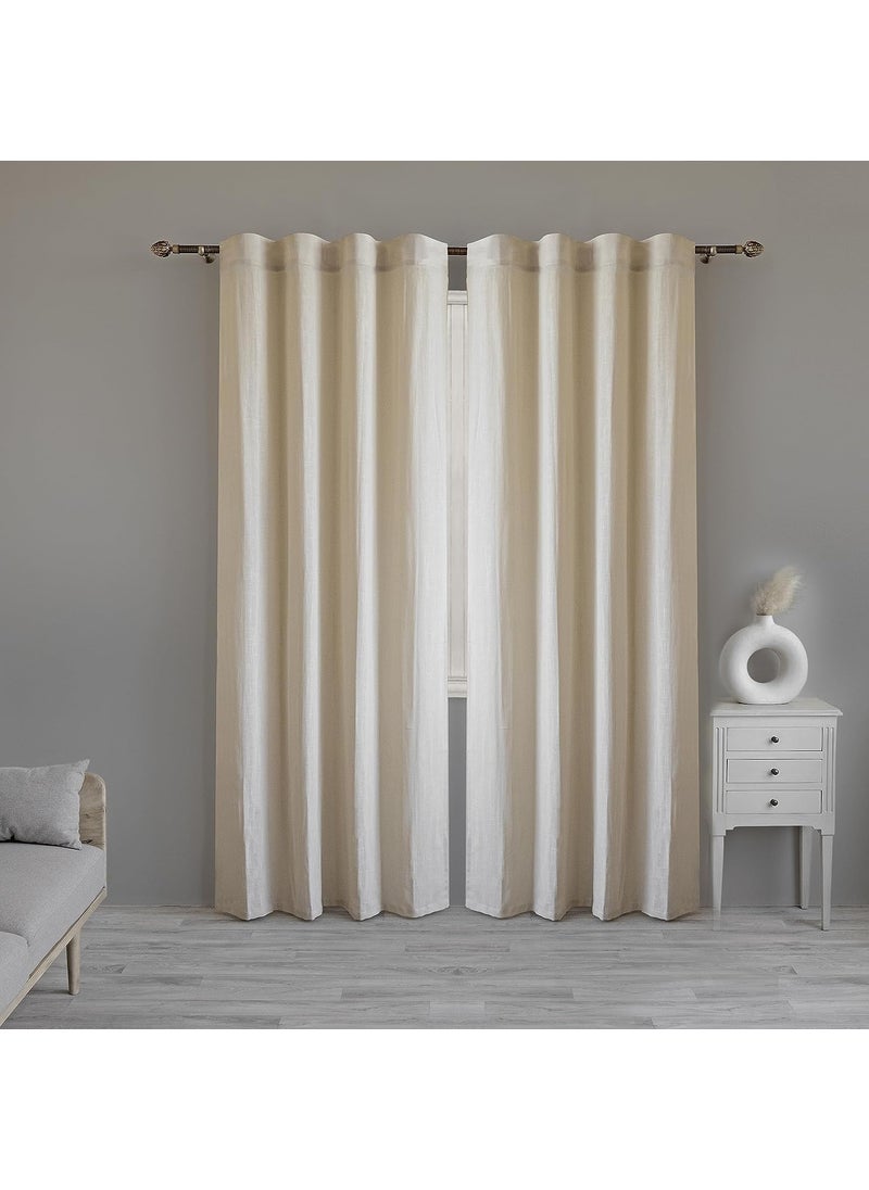 LINENWALAS - LINENWALAS Cotton Linen Semi Sheer Curtains for Bedroom, Living Room, 5 Feet Window Curtain, Pack-1 Pcs Boho Curtain with Rod Pocket and Back Loop, Light Filtering (Pack-1 Pcs, Natural) - Image 1
