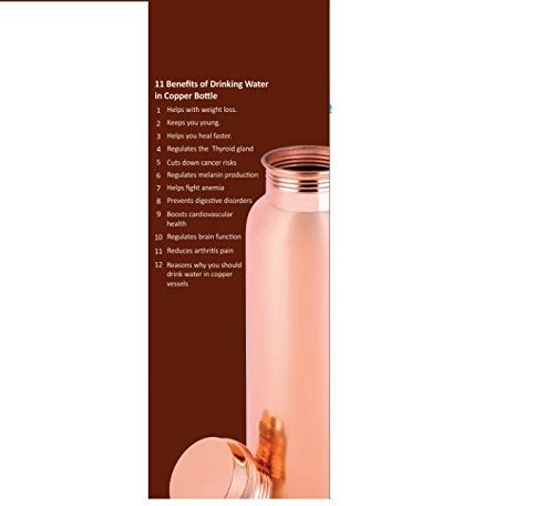 smart serve Smartserve Ideal Copper Water Bottle Leak proof 1L Set of 1  - Image 5