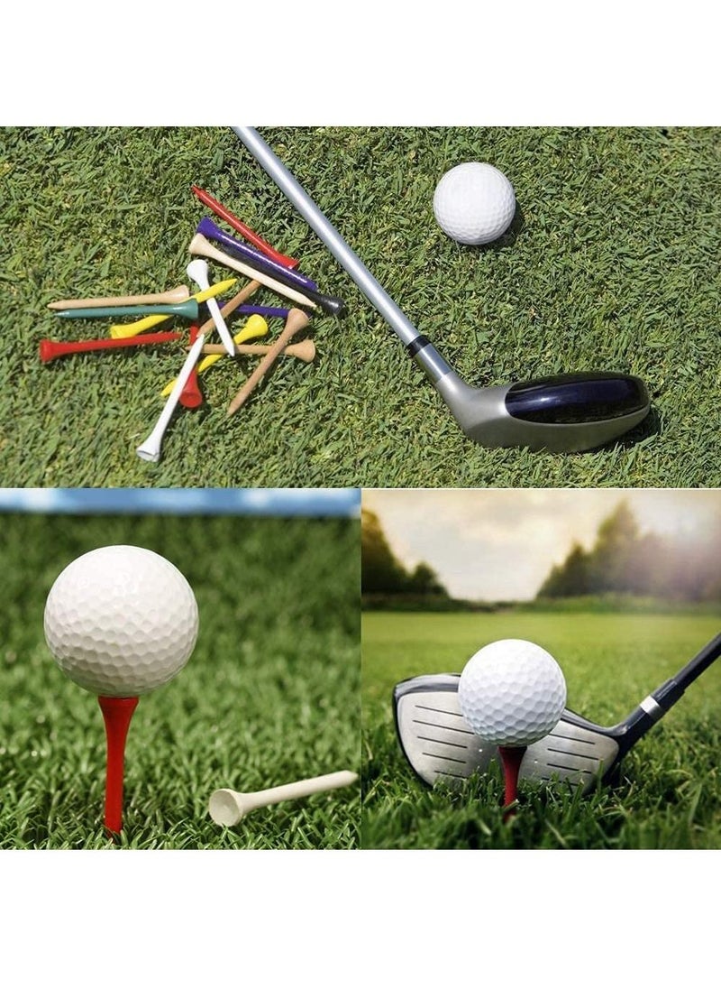 Y&D - Golf Tees Professional Natural Wood Pack of 100, Tall Bulk Reduce Side Spin and Friction - Image 1