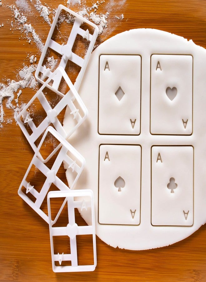 Bakerlogy Set of 4 Poker Card cookie cutters (Designs: Ace of Spades, Diamond, Club and Heart), 4 pieces, Ideal for DIY Las Vegas Casino theme party - Bakerlogy - Image 2