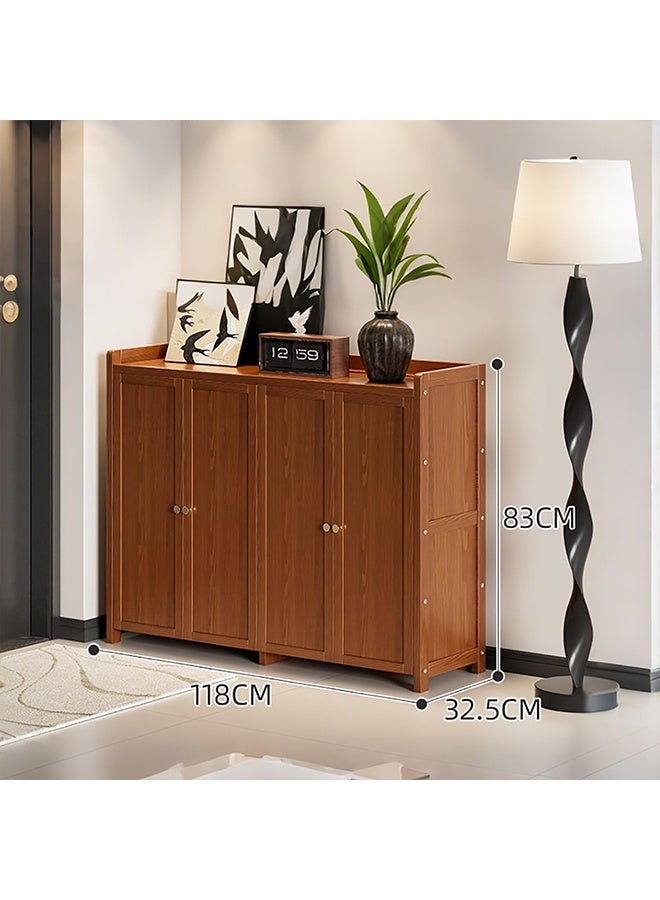 Beauenty Shoe Cabinet,Bamboo Shoe Cabinet,Freestanding Shoe Cupboard,Modern Narrow Organizer for Hallway, Bedroom, and Entryway.Equipped with Dust Curtain|No backboard - Image 2