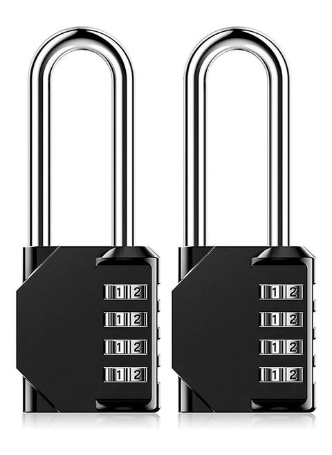 Combination Padlock Heavy Duty Lock - Weatherproof Padlock, Resettable Lock, 2.5inch Long Shackle 4-Digit Zinc Alloy Combination Lock for Shed Fence Gate, School, Gym, Toolbox - 2 Pack