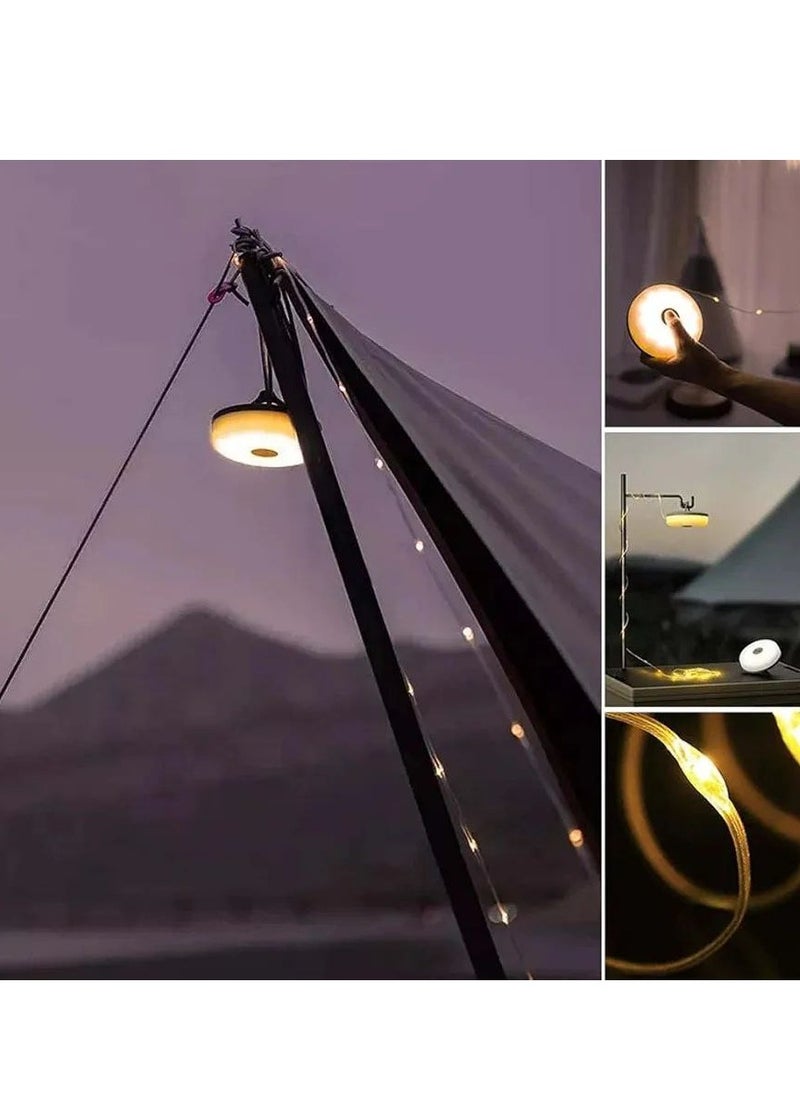 Camping Fairy Lights,Outdoor Waterproof Portable Stowable String Light,Saker String Lights,Camping String Lights,Portable Camping Lights, Sturdy Ip67 Waterproof Tent Fairy String-8m Warm