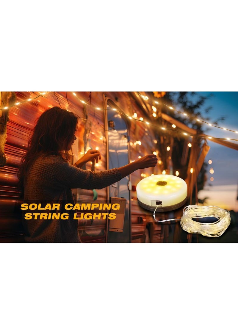 Camping Fairy Lights,Outdoor Waterproof Portable Stowable String Light,Saker String Lights,Camping String Lights,Portable Camping Lights, Sturdy Ip67 Waterproof Tent Fairy String-8m Warm