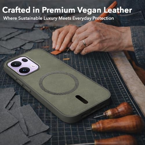Jkobi Leather Finish Back Cover Case for Oppo Reno13 Pro | Oppo Reno 13 Pro (MagSafe Compatible Wireless Charging | Soft Touch | Camera Bump Protection) - Image 5