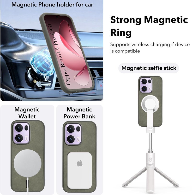 Jkobi Leather Finish Back Cover Case for Oppo Reno13 Pro | Oppo Reno 13 Pro (MagSafe Compatible Wireless Charging | Soft Touch | Camera Bump Protection) - Image 2