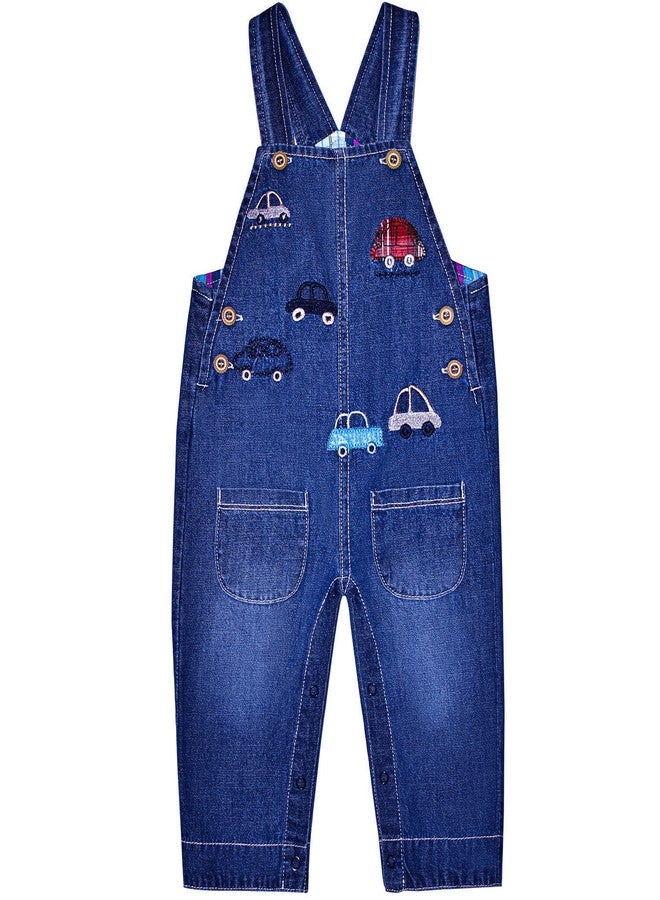 Peacolate 6M-3Y Baby Boy Thin denim overalls 1pcs Jumpstuis Kids pants (Car, 18-24M) - Image 4