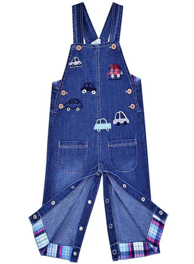 Peacolate 6M-3Y Baby Boy Thin denim overalls 1pcs Jumpstuis Kids pants (Car, 18-24M) - Image 3