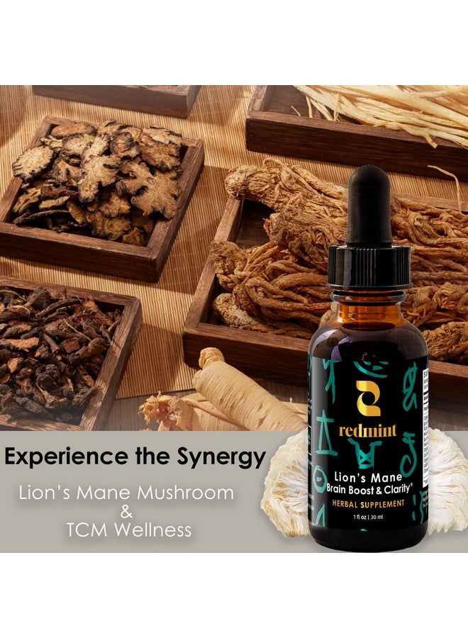 Redmint Lion's Mane Mushroom Herbal Tincture - Brain Boost & Clarity | Organic Immune Support Mushroom Supplement Rooted in Ancient TCM Wisdom for Focus, Memory Health & Wellness | 1 fl oz - Image 4