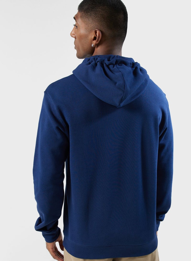 adidas Originals TREFOIL HOODY Blue Originals Men SWEATSHIRTS - Image 2