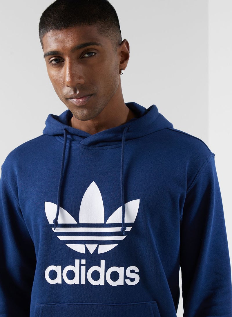 adidas Originals TREFOIL HOODY Blue Originals Men SWEATSHIRTS - Image 3