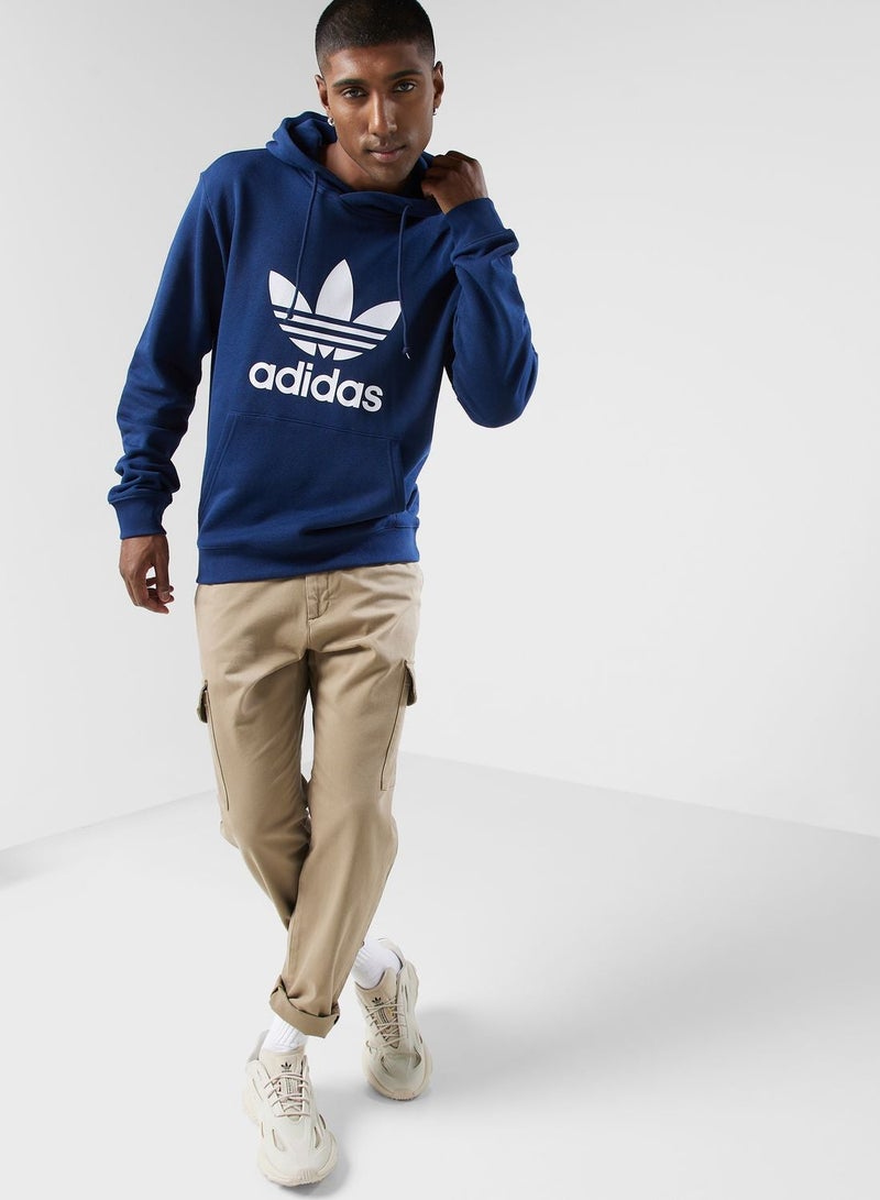adidas Originals TREFOIL HOODY Blue Originals Men SWEATSHIRTS - Image 4