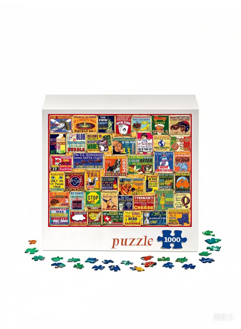 1000 piece puzzle | Retro collage themed puzzle | Party puzzle | Suitable for adults and families - Image 2