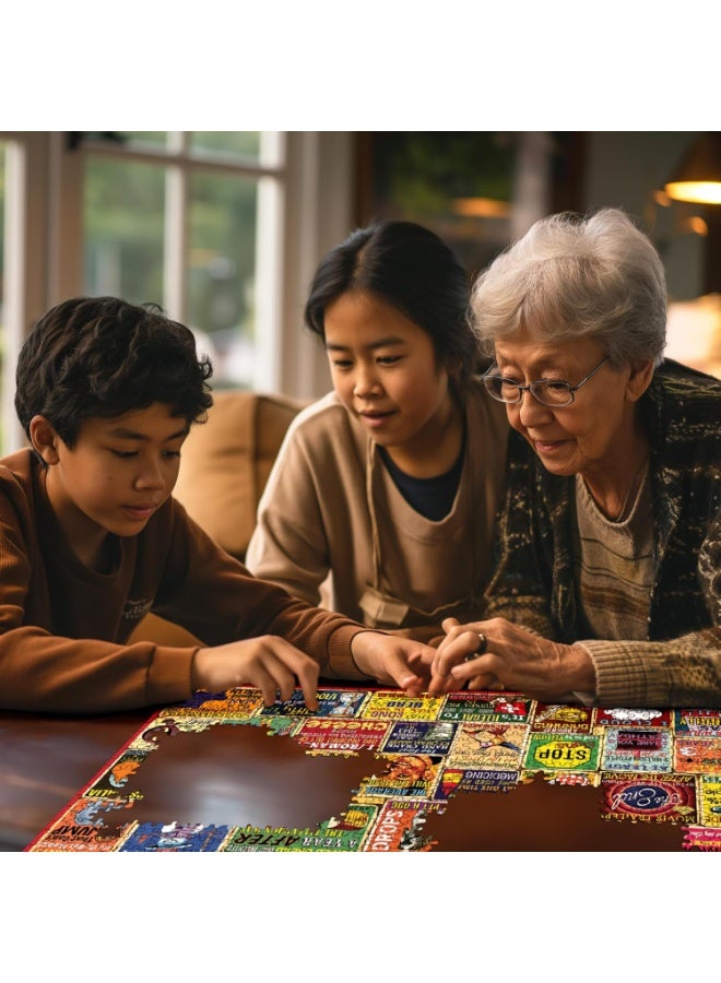 1000 piece puzzle | Retro collage themed puzzle | Party puzzle | Suitable for adults and families - Image 5