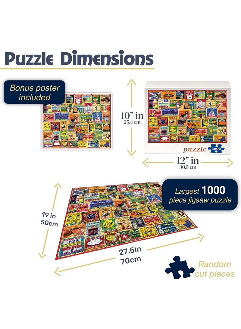 1000 piece puzzle | Retro collage themed puzzle | Party puzzle | Suitable for adults and families - Image 4