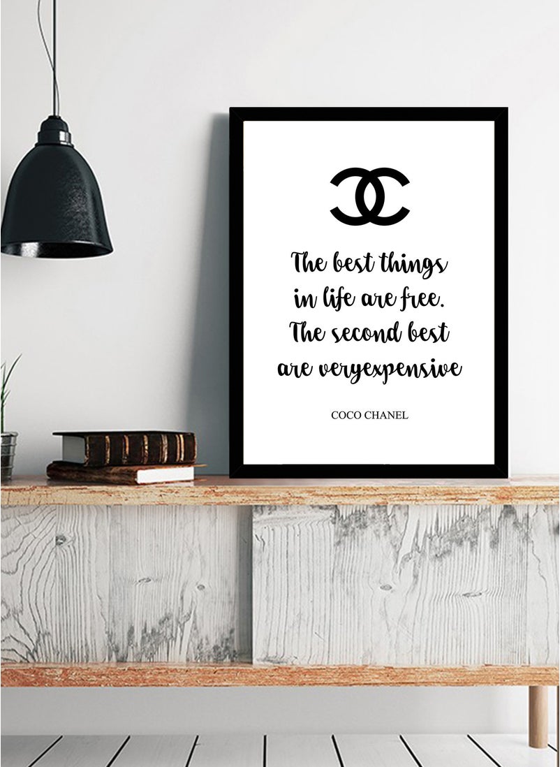 Spoil Your Wall Wall Posters with The Best Things In Life Quote from Coco Chanel and Black Frame - Wall Arts Home Décor Photo Frames - 40x55cm by Spoil Your Wall  - Image 2