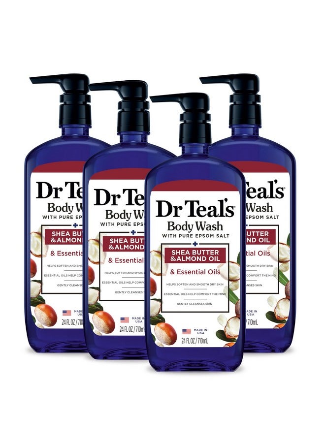Dr Teal's - R Teal'S Body Wash With Pure Epsom Salt With Shea Butter & Almond Oil 24 Fl Oz (Pack Of 4) (Packaging May Vary) - Image 1