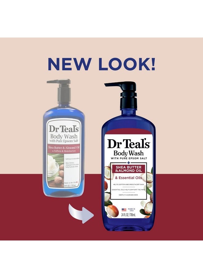 Dr Teal's - R Teal'S Body Wash With Pure Epsom Salt With Shea Butter & Almond Oil 24 Fl Oz (Pack Of 4) (Packaging May Vary) - Image 1
