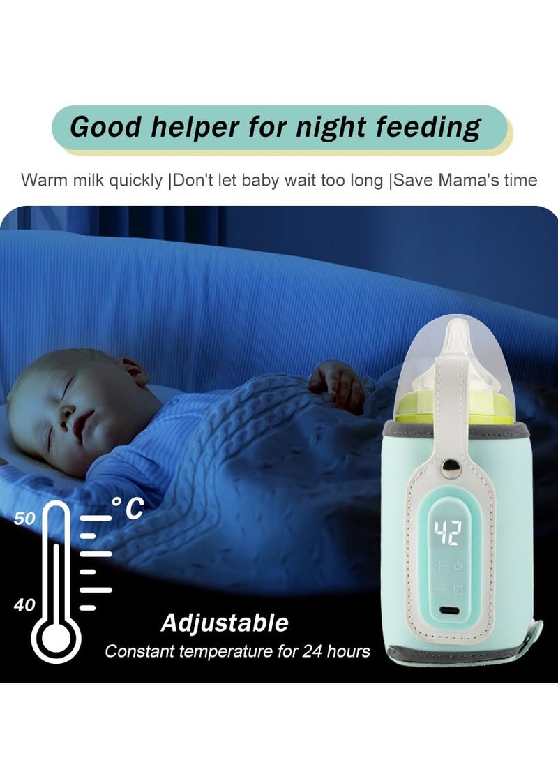 Generic Portable USB Baby Bottle Warmer Adjustable Temperature Baby Food Warmer Breast Milk Warmer Bag  Heating Warmer Thermostat for All Bottles  - Image 2