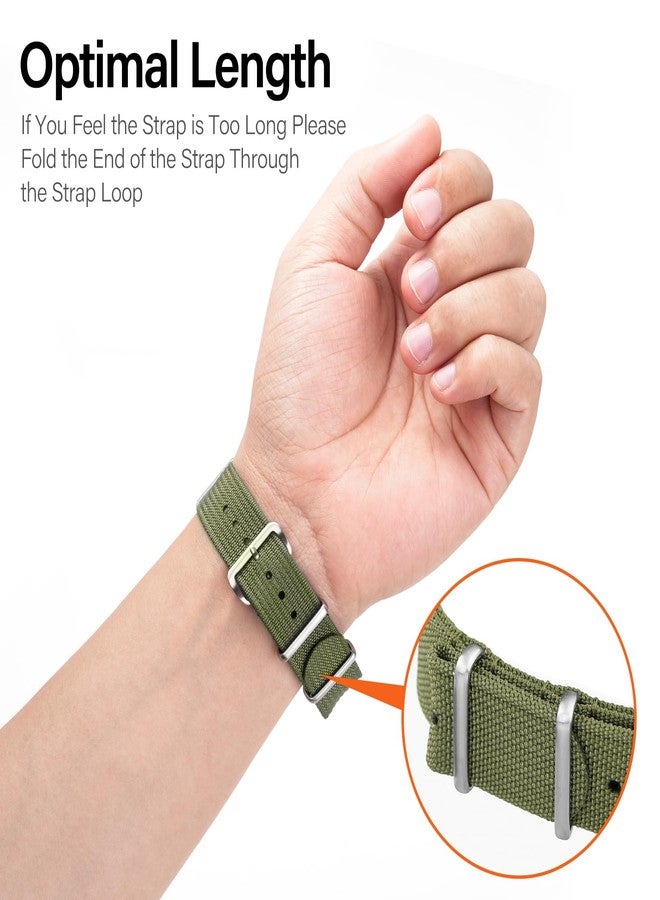 TACTICAL FROG Nylon Watch Band 18mm 20mm 22mm, One-Piece Waterproof Military Watch Straps Replacement for Men Women, With Stainless Steel Buckle, 20mm, Nylon, no gemstone - Image 3