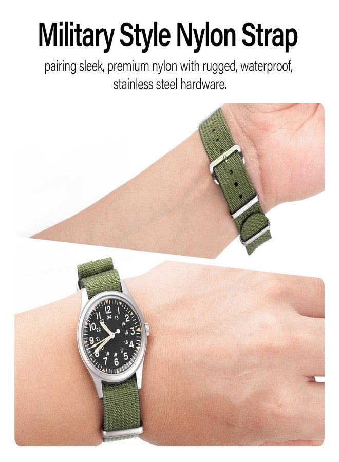 TACTICAL FROG Nylon Watch Band 18mm 20mm 22mm, One-Piece Waterproof Military Watch Straps Replacement for Men Women, With Stainless Steel Buckle, 20mm, Nylon, no gemstone - Image 4