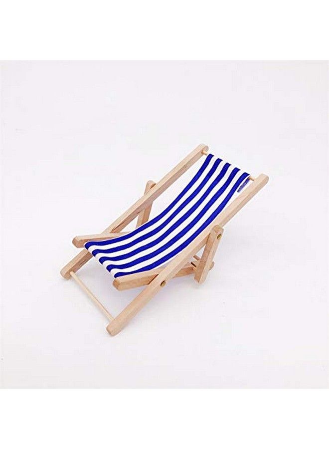 SXFSE Dollhouse Decoration Mini Wooden Folding Beach Sunbath Chair Longue Deck Chair Craft Dollhouse Accessories - Image 4