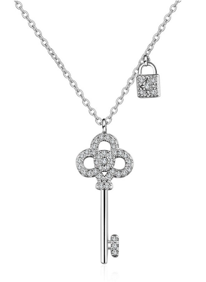 Chomel - Pure Silver Keylock Necklace, Light Luxury, Simple And Elegant Collarbone Chain - Image 1