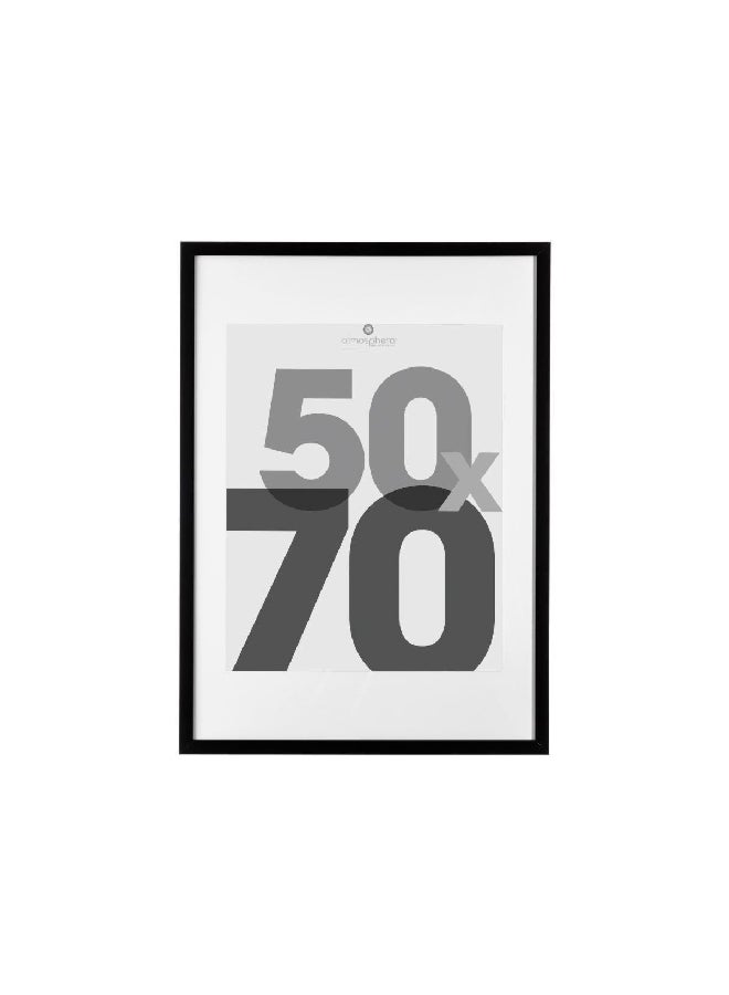 اتموسفيرا إطار صورة خشبي مستطيل إيفا تصميم أنيق أبيض واسود 50 × 70 سم للمنزل والديكور اليومي هدية مناسبة للاستخدام اليومي - Image 1