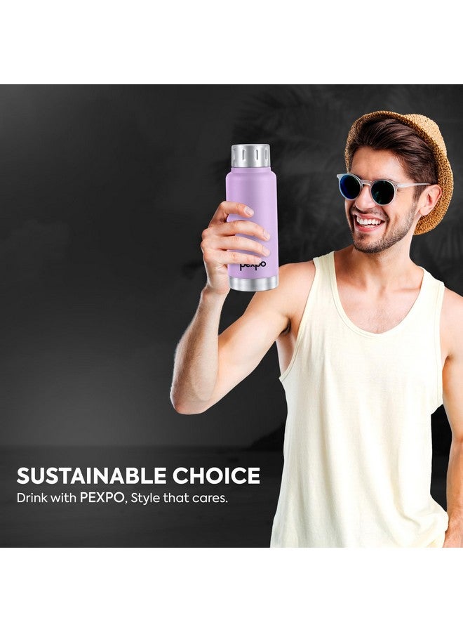 Pexpo Cameo Vacuum Insulated 160ml Stainless Steel Water Bottle - Orchid Purple | Hot & Cold Upto 4-5 Hours | Leak of | Office, School, Gym & Travelling|Men, Women & Kids| RCB Edition - Image 5