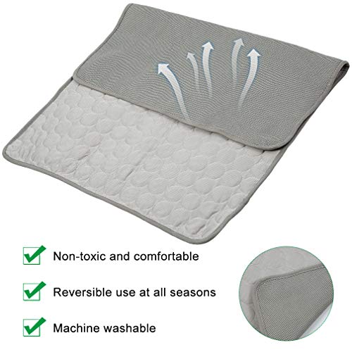 VeMee Dog Cooling Mat Cooling Mat for Dogs, Machine Washable Ice Silk Pad Pet Cool Blanket Cushion for Kennel/Sofa/Bed/Floor/Car Seats - Image 4