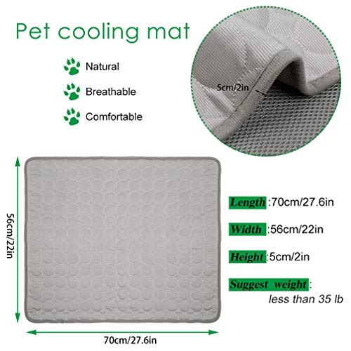 VeMee Dog Cooling Mat Cooling Mat for Dogs, Machine Washable Ice Silk Pad Pet Cool Blanket Cushion for Kennel/Sofa/Bed/Floor/Car Seats - Image 3