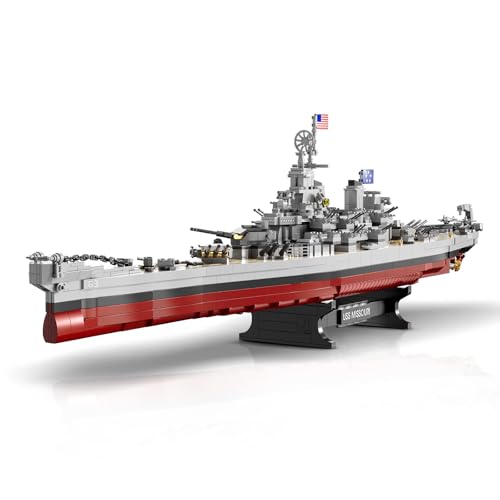 Brihappen Missouri Battleship Building Kits for Adult Boys 2228 Pieces Large Military WorldClass Missouri Battleship Model for Home Office Collection Birthday Gifts for Building Blocks Lover - Image 1
