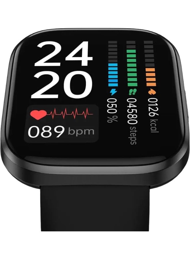 Buddy Smart Watch Prime V6 , 1.96" TFT Touch Screen , Bluetooth V5.0 , IPX7 Water Resistance , 300 mAh Battery ,Rubber Strap, Black - Image 2