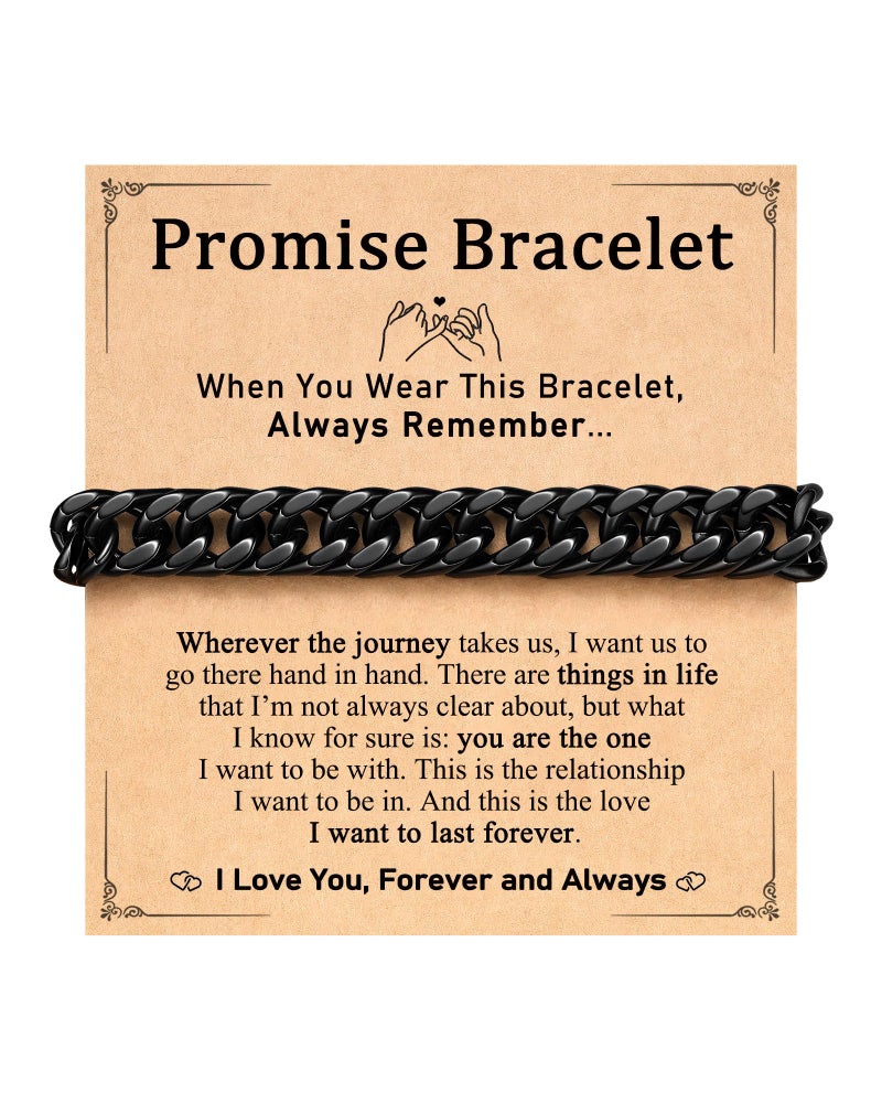 UNGENT THEM Promise Bracelet Gifts for Him Boyfriend Birthday Anniversary Men I Love You Cute Sweetest Valentines Christmas Romantic Gifts for BF Husband Ideas - Image 1